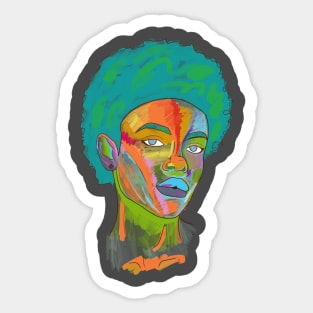 Black Girl Colorful magic Sticker